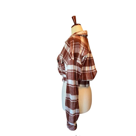 Vernacular Cropped Plaid Jacket | Button Front | Boxy Fit | Size L - Picture 4 of 9